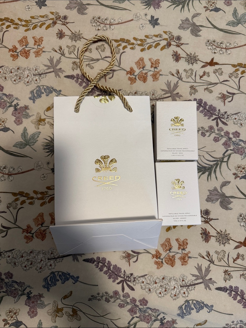 Creed White and Gold empty bag and boxes.